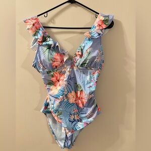 Cupshe Floral Flutter Tropical One-Piece Swimsuit